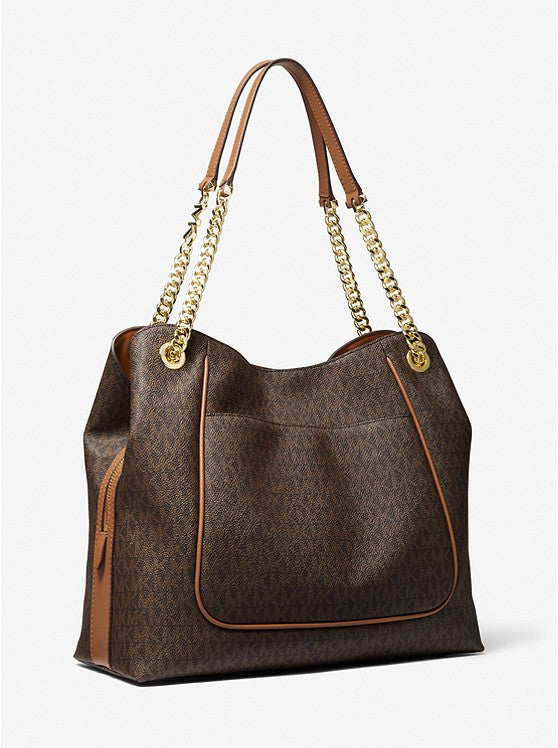 Marron/Noisette - MICHAEL KORS Grand sac porté épaule Piper à logo Marron/Noisette