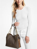Marron/Noisette - MICHAEL KORS Grand sac porté épaule Piper à logo Marron/Noisette