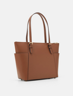 Camel - MICHAEL KORS Grand cabas Jet Set en cuir grainé avec glissière supérieure Camel