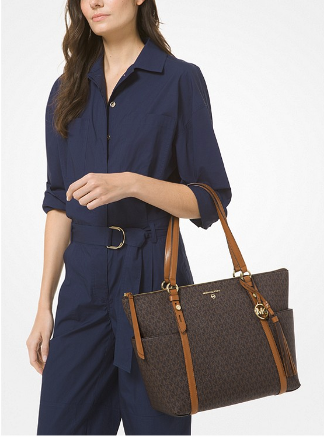 Bronze Noisette - MICHAEL KORS Grand cabas Sullivan à logo avec glissière supérieure Bronze/Noisette