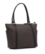 Marron Noir - MICHAEL KORS Grand cabas Sullivan à logo avec glissière supérieure Marron/Noir