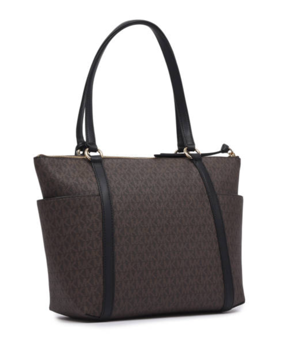 Marron Noir - MICHAEL KORS Grand cabas Sullivan à logo avec glissière supérieure Marron/Noir