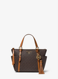 Bronze Noisette - Grand cabas Sullivan à logo avec glissière supérieure Noir/Doré