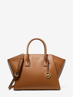 Camel - Grand sac Avril en cuir à glissière supérieure Camel