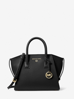 Noir - Grand sac Avril en cuir à glissière supérieure