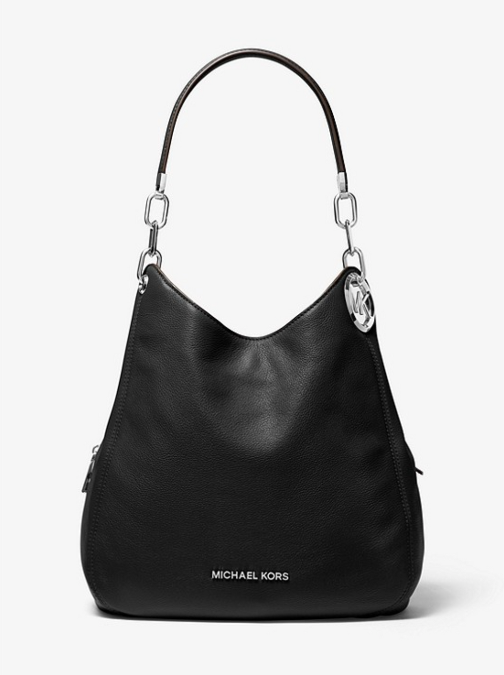 Noir argent - Grand sac porté épaule Lillie en cuir Bronze/Noisette