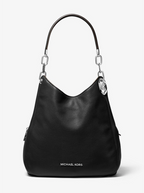 Noir argent - Grand sac porté épaule Lillie en cuir Bronze/Noisette