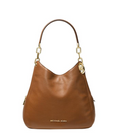 Camel - Grand sac porté épaule Lillie en cuir grainé Noir/Argent