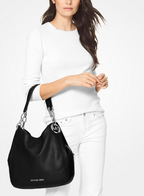 Noir/Argent - MICHAEL KORS Grand sac porté épaule Lillie en cuir grainé Noir/Argent