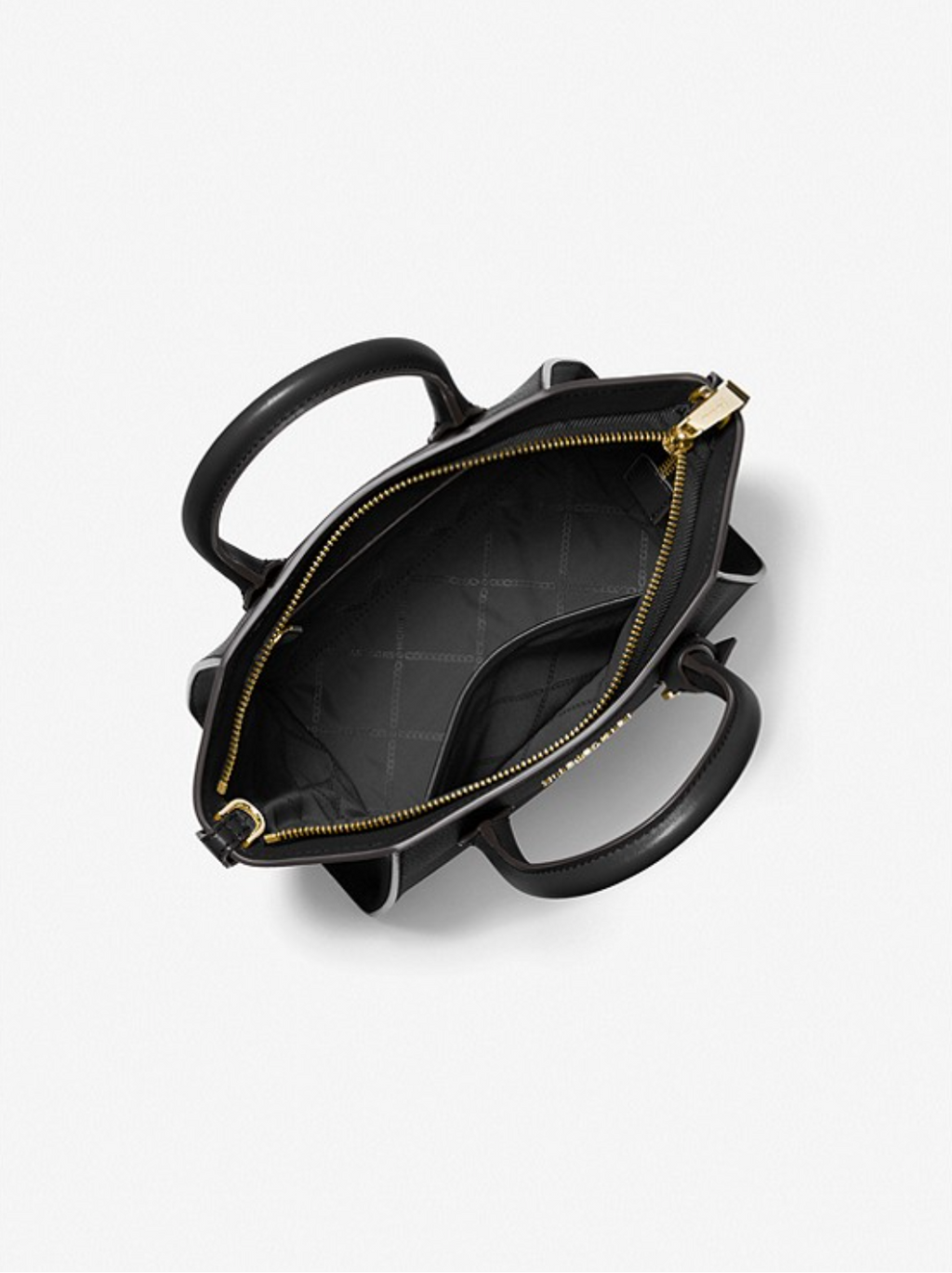 Noir - MICHAEL KORS Petit sac Avril en cuir à glissière supérieure Noir doré