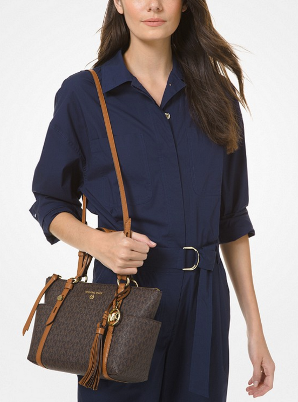 Bronze Noisette - MICHAEL KORS Petit sac cabas Sullivan à logo avec glissière supérieure Bronze/Noisette