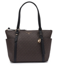 Marron Noir - Petit sac cabas Sullivan à logo avec glissière supérieure Bronze/Noisette