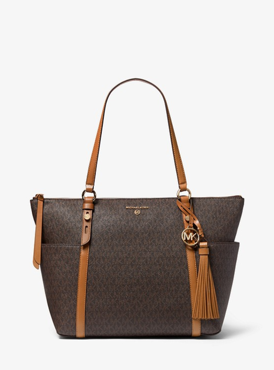 Bronze Noisette - Petit sac cabas Sullivan à logo avec glissière supérieure Marron/Noir