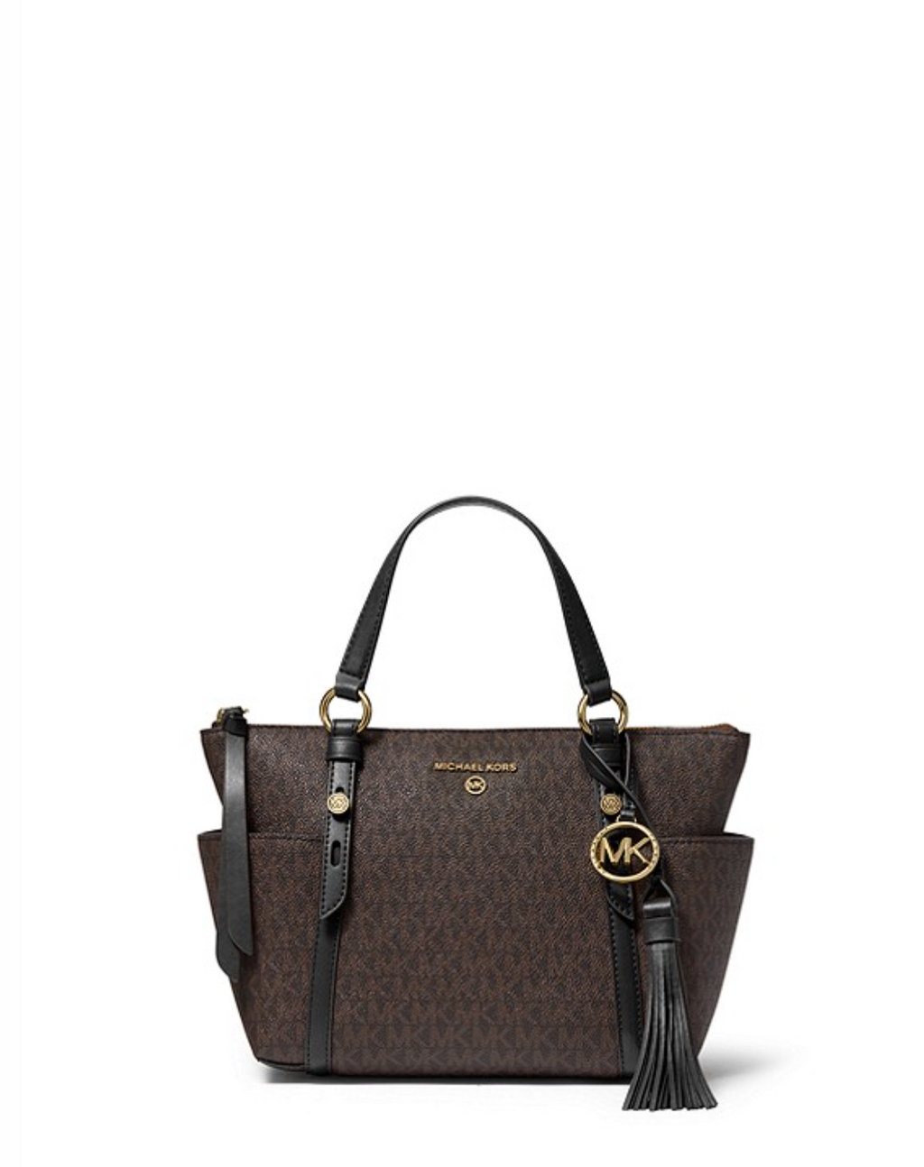 Marron Noir - Petit sac cabas Sullivan à logo avec glissière supérieure Marron/Noir