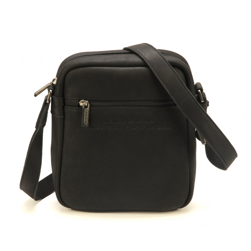 Arthur et Aston Pochette porté travers homme cuir noir