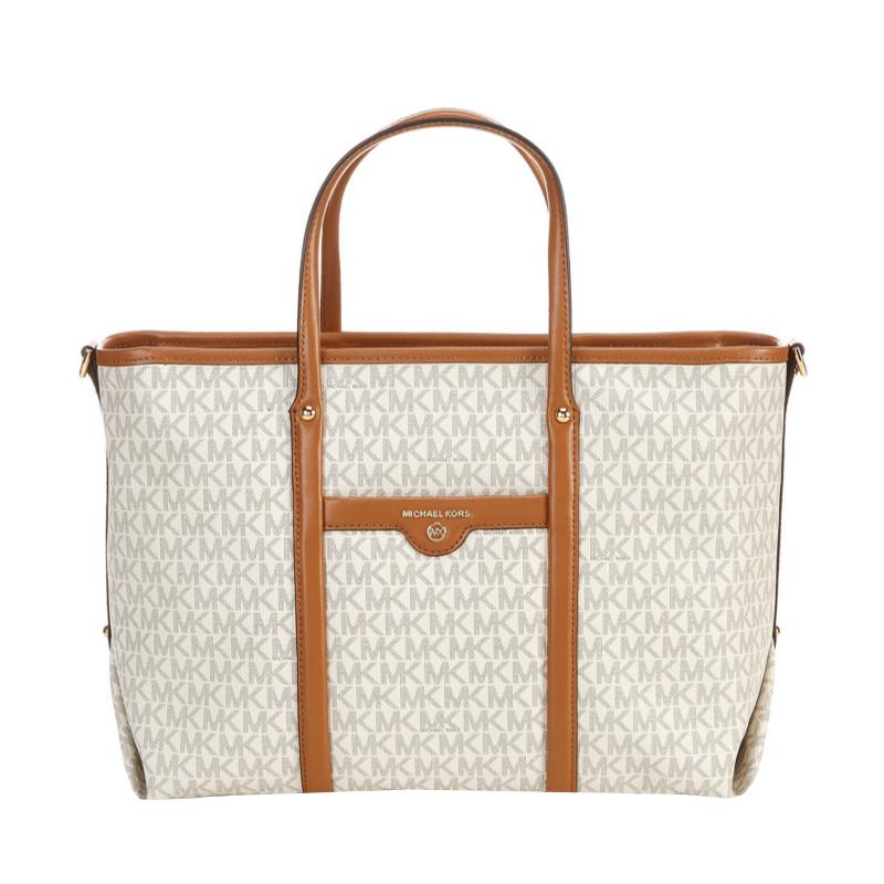Vanilla/ Acorn - MICHAEL KORS Sac à main Beck Brown/BLK