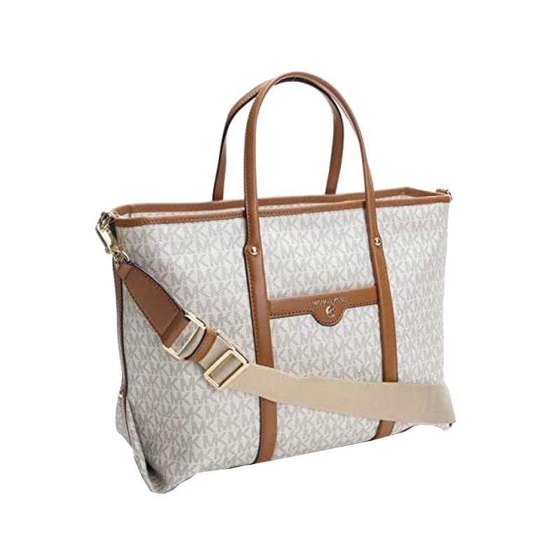 Vanilla/ Acorn - MICHAEL KORS Sac à main Beck Brown/BLK